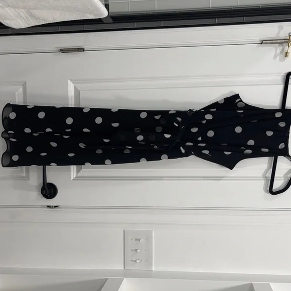 Banana Republic Black Maxi Dress with White Dots - Picture 1 of 5